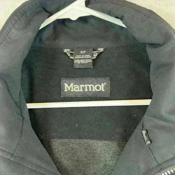 Marmot E Line Jacket Black Men’s Small Hood Pockets - Picture 3 of 10